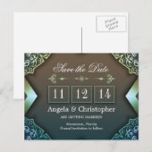 Sla de datum chique  briefkaarten (Voorkant / Achterkant)