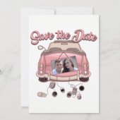 Sla de datum converteerbare auto op save the date (Achterkant)