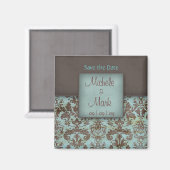 Sla de datum Damask Magnet op Magneet (Voorkant / Achterkant)