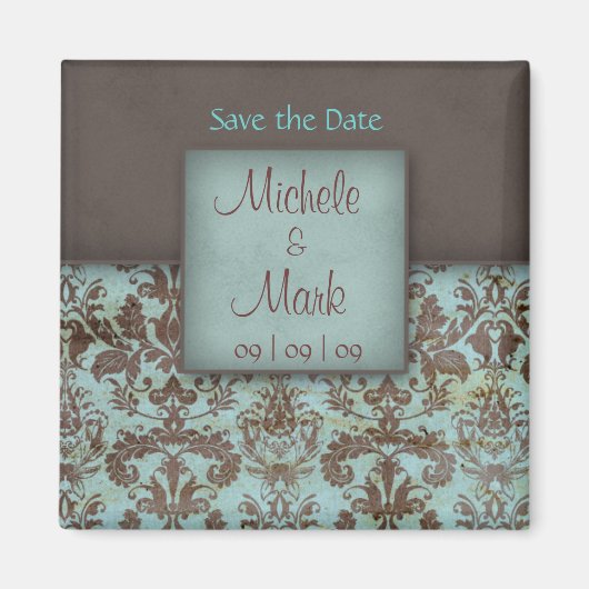 Sla de datum Damask Magnet op Magneet (Voorkant)