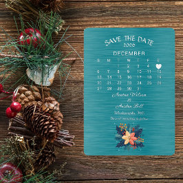 Sla de datum december 2026 bruiloft op folie uitnodiging