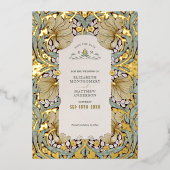 Sla de datum Dusty Blue Pimpernel Morris op Folie Uitnodiging (Voorkant)