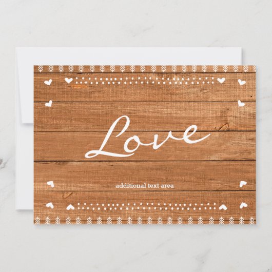 Sla de datum eiken hout rustieke foto uitnodiging (Achterkant)