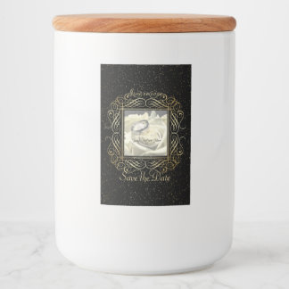 Sla de datum Elegant Gold Foil Stippen Script Voedselcontainer Etiket