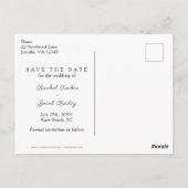 Sla de datum Elegant Overlay Banner Foto bruiloft  Briefkaart (Achterkant)