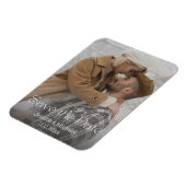 Sla de datum, elegante typografie foto bruiloft magneet (Linkerzijde)