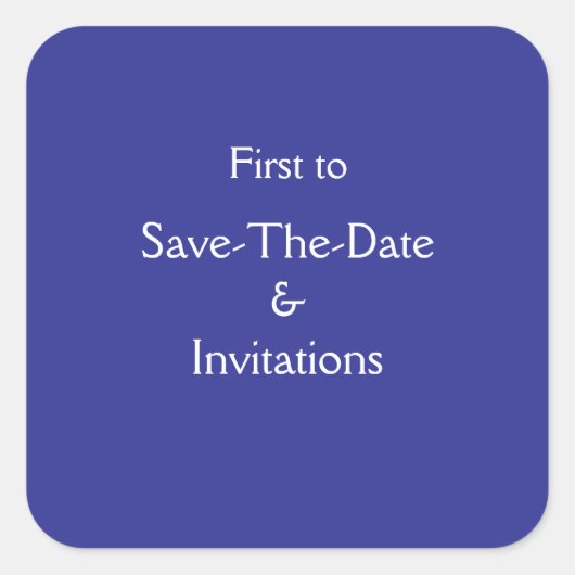 Sla de datum en uitnodigingen op vierkante sticker (Voorkant)
