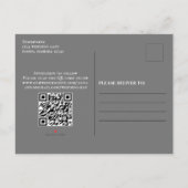 Sla de Datum Foto QR Code Moderne Typografie Aankondigingskaart (Achterkant)