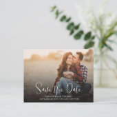 Sla de Datum Foto QR Code Script Typografie Aankondigingskaart (Staand voorkant)