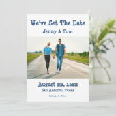 Sla de datum foto trouwaankondiging Casual op Save The Date (Staand voorkant)