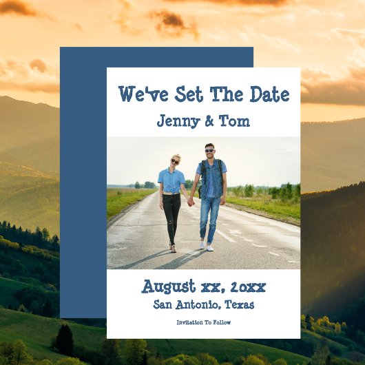 Sla de datum foto trouwaankondiging Casual op Save The Date