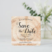 Sla de datum foto uitnodiging hout rustieke bruilo (Staand voorkant)