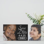 Sla de datum fotokaarten op save the date (Staand voorkant)