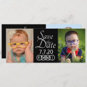 Sla de datum fotokaarten op save the date (Voorkant / Achterkant)