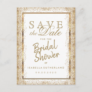 Sla de datum Gold en White op - Vrijgezellenfeest Aankondigingskaart