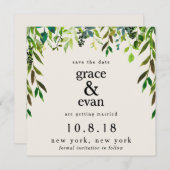 Sla de datum groene bloemige blad olijfkrans op kaart (Voorkant / Achterkant)