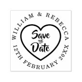 Sla de Datum Hand Script Heart Circular op Zelfinktende Stempel (Design)