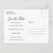 Sla de datum Hand Script Moderne foto Aankondigingskaart (Achterkant)