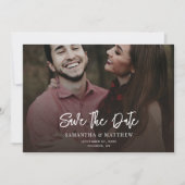 Sla de datum Handgeschreven foto Elegant bruiloft Save The Date (Voorkant)