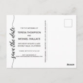 Sla de datum Handgeschreven script Verloving Foto  Briefkaart (Achterkant)