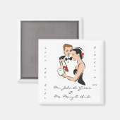 Sla de datum huwelijksmagneet op magneet (Voorkant / Achterkant)