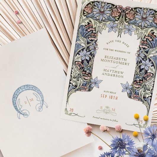 Sla de datum Kaart Victoriaans Elegantie Bruiloft