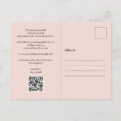 Sla de Datum Kalender QR Code Roos Gouden Glitter  Aankondigingskaart (Achterkant)