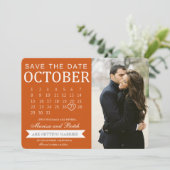 Sla de datum kalenderaankondigingen op | Bruiloft Save The Date (Staand voorkant)