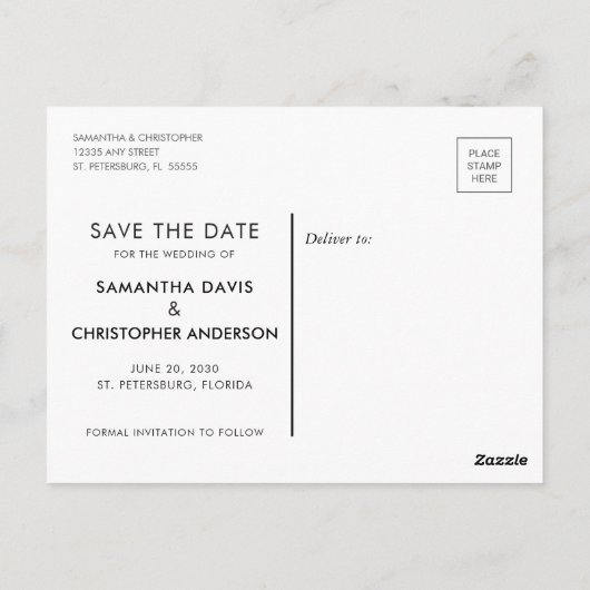 Sla de datum kalligrafie script horizontale foto o briefkaart (Achterkant)