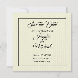 Sla de datum Klassieke Beige op Save The Date