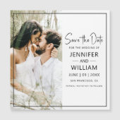 Sla de datum klassieke foto bruiloft magnetisch (Voorkant)