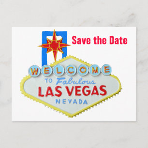Sla de datum Las Vegas Bruiloften Aankondigingskaart