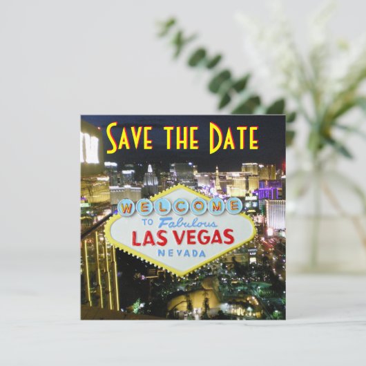 Sla de datum Las Vegas Bruiloften Save The Date (Staand voorkant)