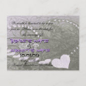 Sla de datum lavendel harten op aankondigingskaart (Achterkant)