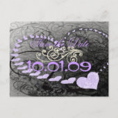 Sla de datum Lavendel Harten op - Aankondigingskaart (Voorkant)