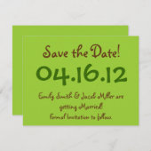 Sla de datum Lime Green & Brown op Kaart (Voorkant / Achterkant)