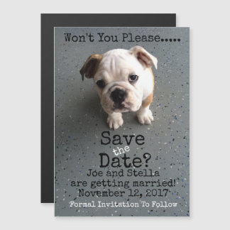 Sla de datum magnetisch op magnetische uitnodiging