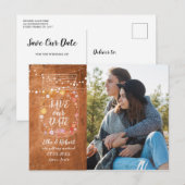 Sla de datum Mason pot slingerlampjes Rustieke fot Briefkaart (Voorkant / Achterkant)