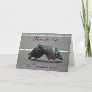 sla de datum met duiven op aankondiging