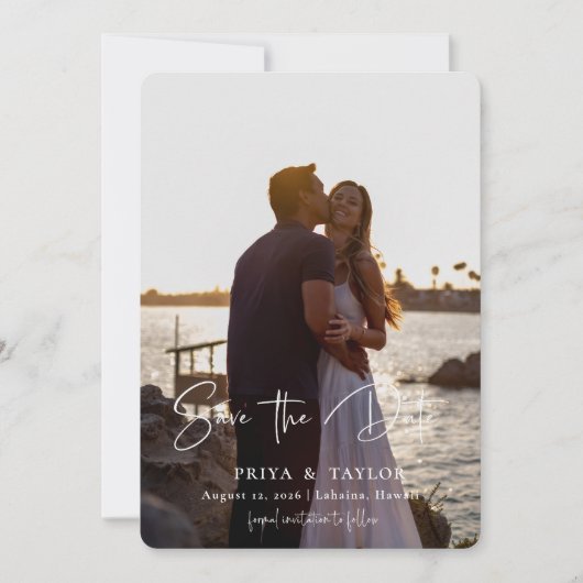 Sla de datum Mod Script fotokaart op Save The Date (Voorkant)
