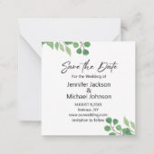 Sla de datum moderne script groen krans op notitiekaartje (Achterkant)