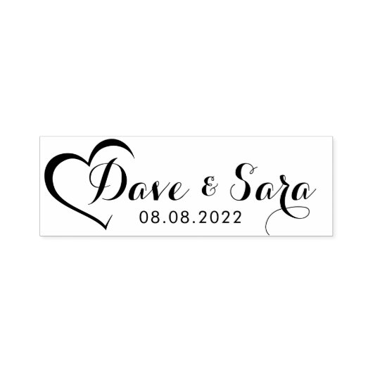 Sla de datum naam stempel met hart (Design)