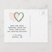 Sla de datum of RSVP Briefkaart Laurel Hearts op (Achterkant)