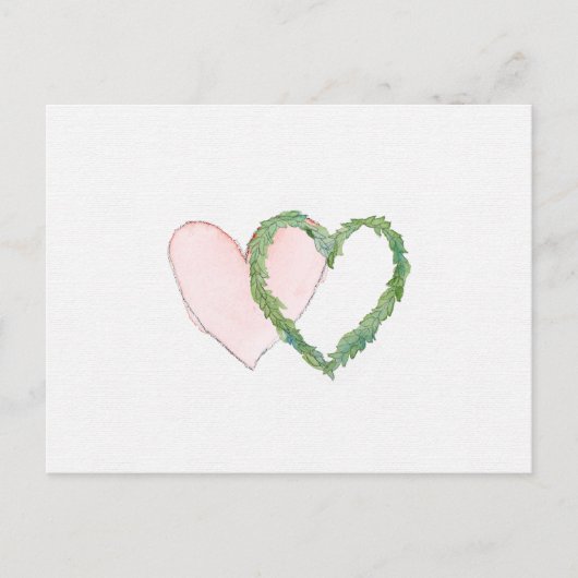 Sla de datum of RSVP Briefkaart Laurel Hearts op (Voorkant)