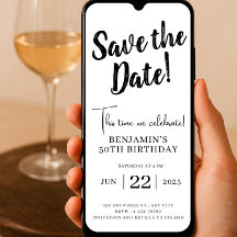 Sla de datum op 50Birthday Phone Invitation Unique