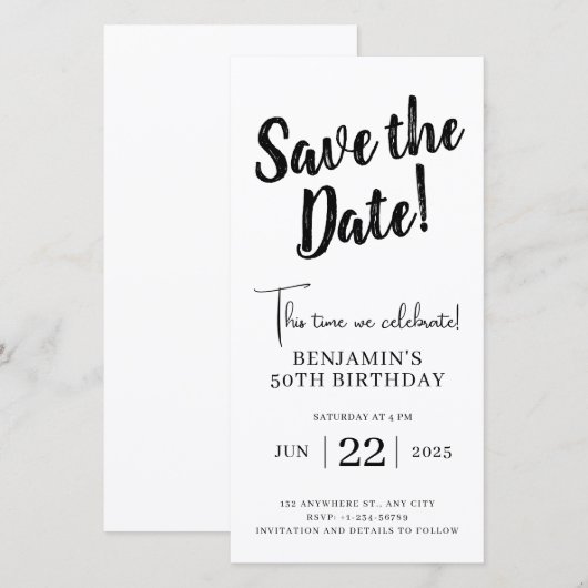 Sla de datum op 50e verjaardag unieke telefoon uit aankondiging (Voorkant / Achterkant)