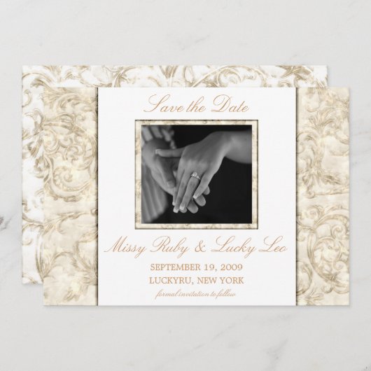 Sla de datum op aankondiging (Voorkant / Achterkant)