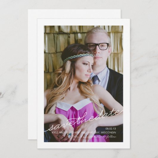 Sla de datum op aankondiging (Voorkant / Achterkant)