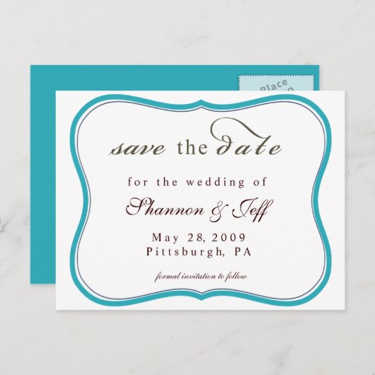 Sla de datum op,  aankondigingskaart (Voorkant / Achterkant)