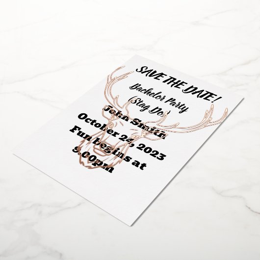 Sla de datum op Afscheid van de vrijgezellenfeest. Folie Uitnodiging (Gedraaid)